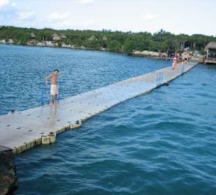 Wackelige Brücke in Xel-Ha
