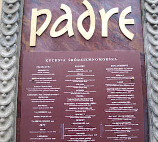 Restauracja Padre Menu