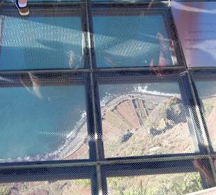 Blick von der Plattform 580 Meter nach unten