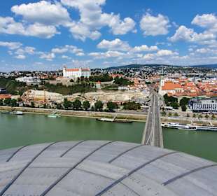 Blick auf Bratislava vom UFO aus