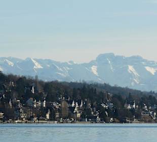 View to the mountains above Lake Zurich