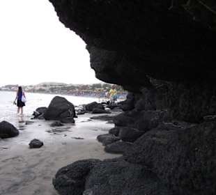 Am Strand direkt vorm Taro