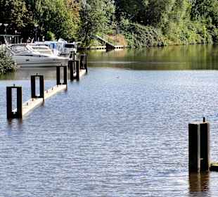 Blick auf den Fluss am Geestewanderweg
