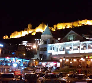 Panoramic night view of Narikela fortress