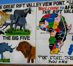 Das Reklameschild am "Rift Valley"