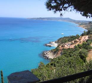 Zakinthos widok z tarasu tawerny