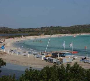 Blick vom Parklpatz auf den Strand
