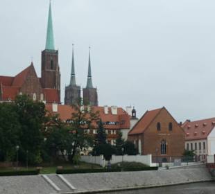 Blick über die Odra / Oder zur Dominsel