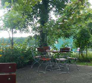 Biergarten der griechischen Gaststätte Hockeyclub