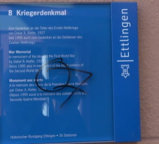 Gefallenendenkmal Namenstafel Ettlingen