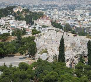 Gerichtsfelsen am Fuße der Akropolis