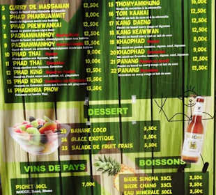 Die Speisekarte des Restaurants Thai Siam