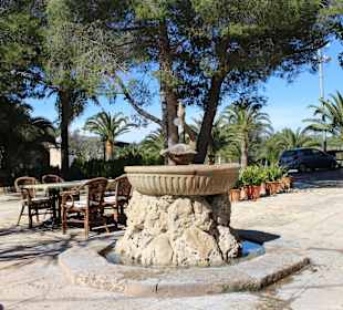 Der Entenbrunnen auf der Terrasse