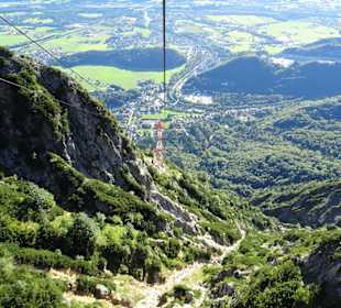 Abfahrt vom Untersberg mit der Seilbahn