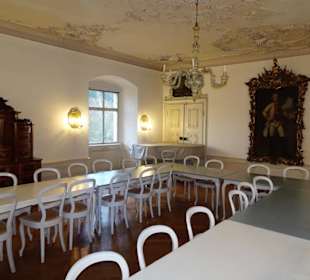 Der weiße Saal im Wasserschloss Mitzwitz