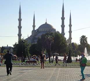 Blick auf die Blaue Moschee vom Park