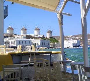 Blick von Little Venice auf die Windmühlen