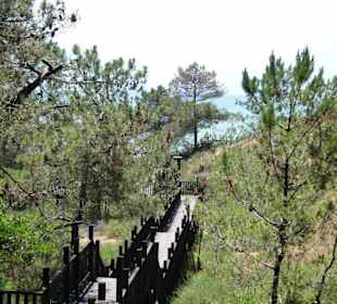 Es gibt auch weniger steile Stellen der Treppe