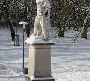 König Max II. im Schnee vor der Spielbank