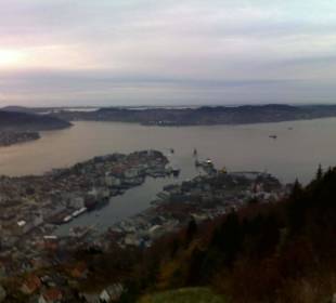 Il fiordo di Bergen dall'alto