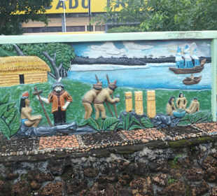 Geschichte Paritins' im Hochrelief 