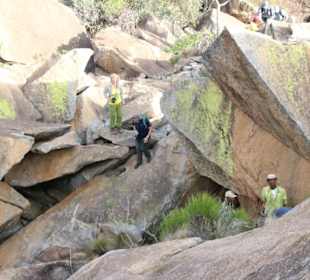 Bergsteigen im Anja-Reservat