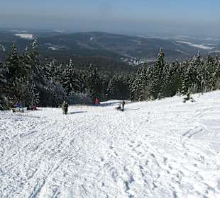 Die Nordbahn hinunter rodeln, mit prima Aussicht!