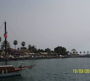 Blick auf antike Halbinsel Side