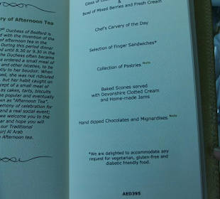 Blick in die Speisekarte