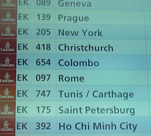 Aktuelle Abflugzeiten und Gate's