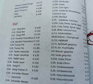 Getränkekarte