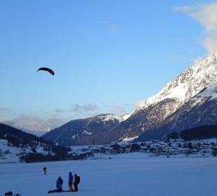 Kiter auf dem unteren Reschensee