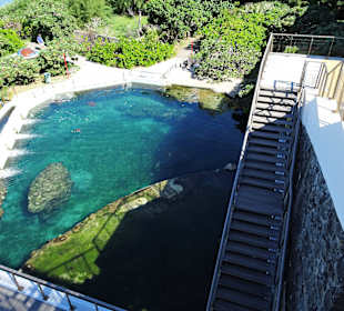 Blick auf das Außengelände der Station