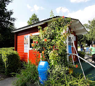 Das Büro des "Bootsverleih Kiessee"