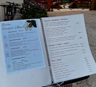 Auszug aus der Speisekarte