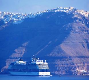 Santorin selbst im Bild Landschaft, Stadt