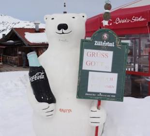 Eisbär vor der Alm