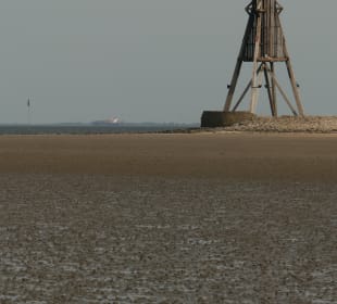 Die Kugelbake am Übergang von Elbe zur Nordsee