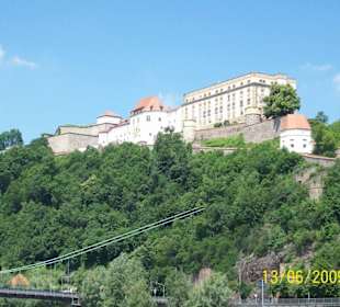 Passau, Blick auf das Oberhaus von der Stadt