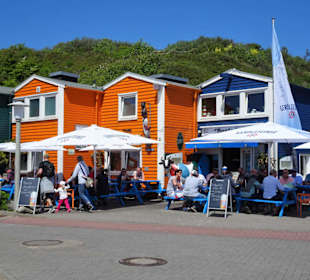 Hummerbuden am Hafen von Helgoland