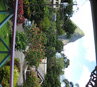 Blick vom Restaurant auf die Pitons