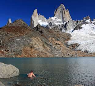 Kąpiel w jeziorze pod Fitz Royem