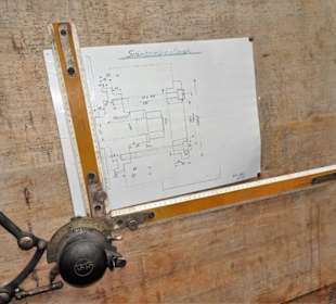 Konstruktionszeichnung im Meisterbüro