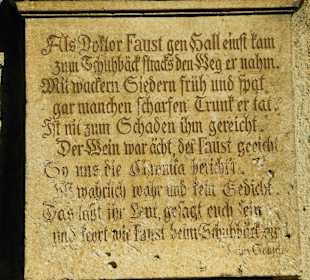 Faust Gedächtnistafel am Schuhbäck