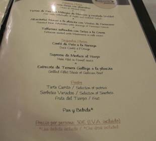 Unser Menü - sehr gut und günstig