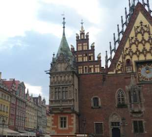 Am sehenswerten Rynek, dem Marktplatz von Breslau