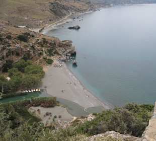 Am Kloster Preveli Blick auf den Fluß