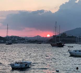 Sonnenuntergang Bodrum Stadt Ess