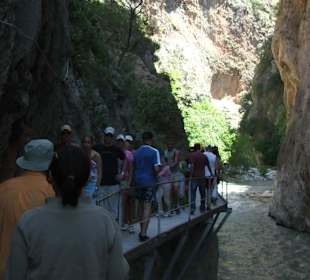 Steg am Eingang der Schlucht von Saklikent