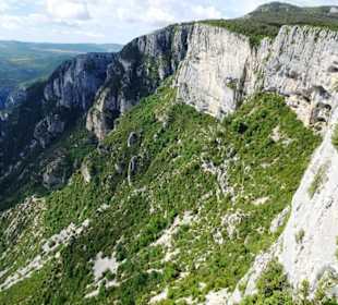 Blick von der Route des Crètes in den Canyon